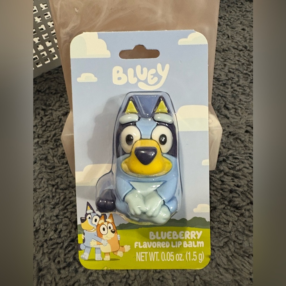 NWT Bluey, blueberry flavored/scented (& Bluey shaped) lip balm
